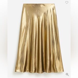 J. Crew Gold Midi Skirt